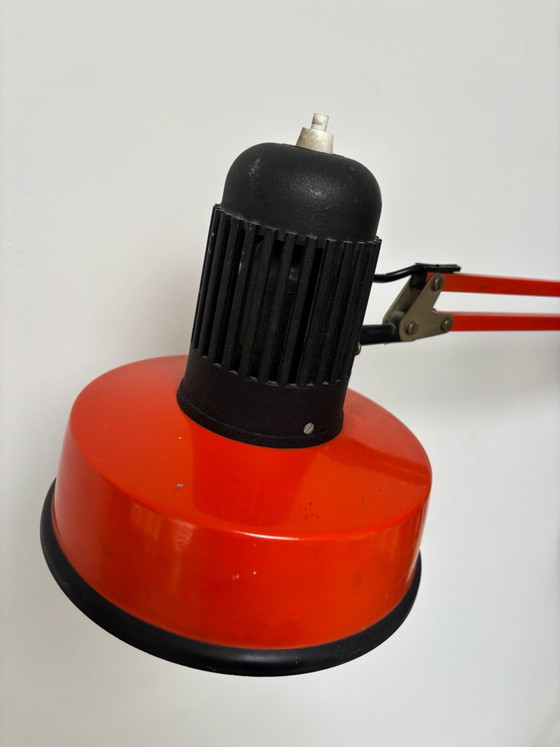 70s Vintage orange architect lamp, working with table clamp, Table lamps, Metal, Red (photo 5 of 15)