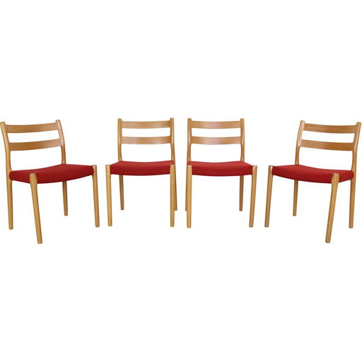 Set of 4 vintage dining chairs model-84 by Niels Otto Moller for Højbjerg, Denmark 1970s