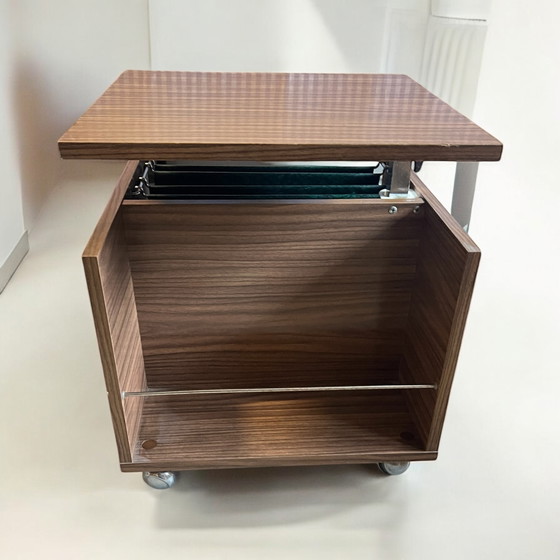 Image 1 of Tavolino laterale/contenitore per ufficio/portariviste anni &#39;70 in Resopal nello stile di Rolf Hesland, prodotto in Germania