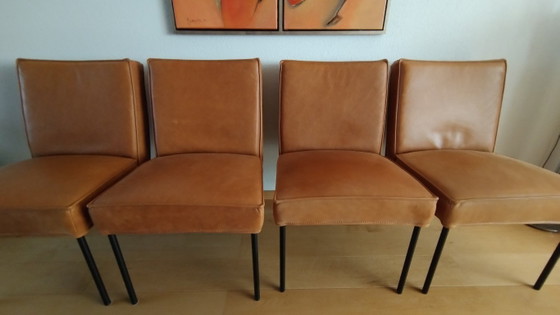 4x Haveco Zoeterwoude Esszimmerstühle, Leder, Braun (Foto 5 von 12)