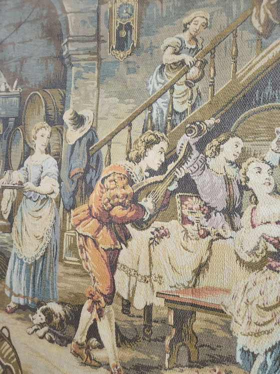 Französischer Gobelin Wandteppich "Jolly Men" Tavern/ Pub Scene "D'apres Rembrandt" Motiv Von Rembrandt In (photo 5 of 30)