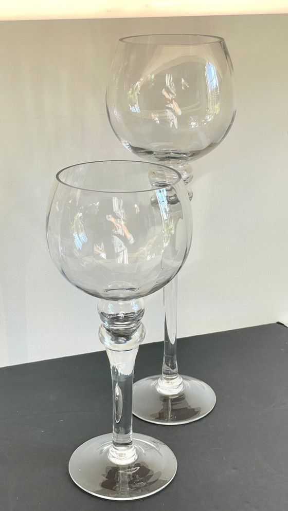 Image 1 of Vintage XL kristallen theelichthouders