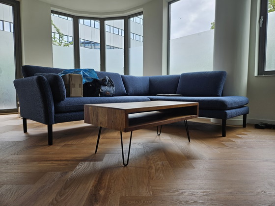 Image 1 of Canapé d'angle scandinave avec table basse en bois