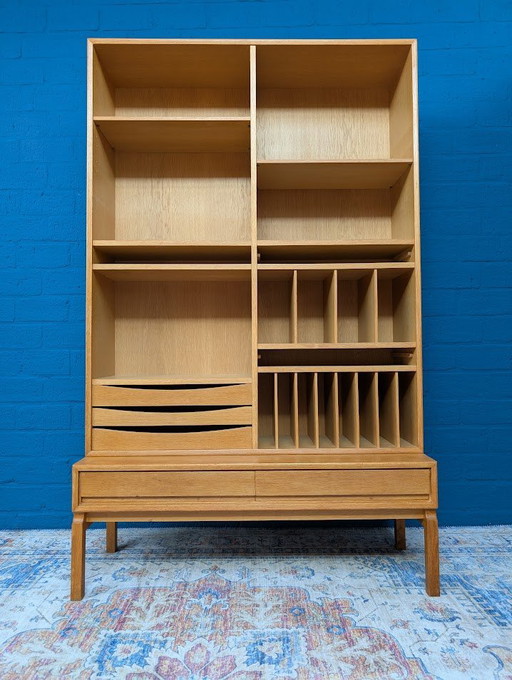 Bibliothèque en chêne vintage / meuble LP, Marian Grabinski pour IKEA, années 1960