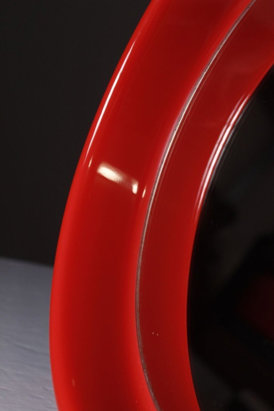 Image 1 of Space Age 1970s design mirror ARTIPRESENT glossy red ABS