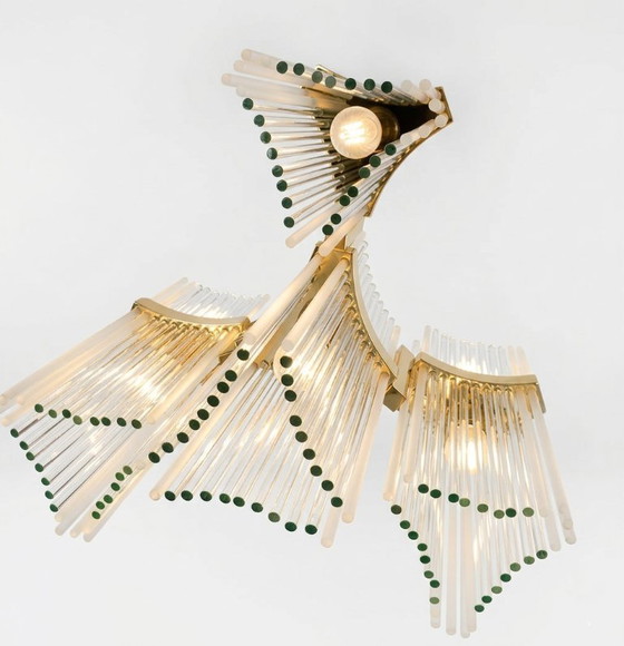 Image 1 of Gaetano Sciolari Rarissimo Lampadario Cascade  Hollywood Regency - 7 luce -  Vintage anni '70