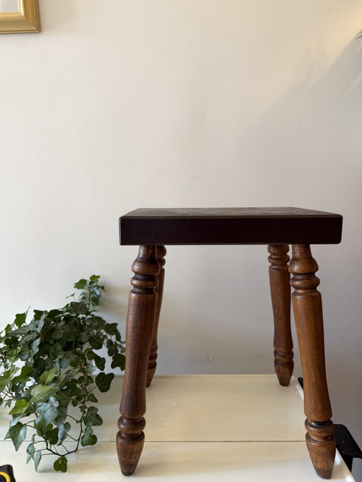 Vintage bijzettafeltje plantentafeltje hout