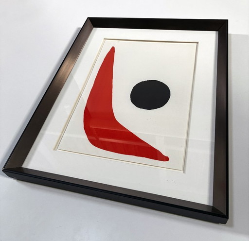 Original-Lithografie • Rot-schwarze Komposition • Alexander Calder • 1965