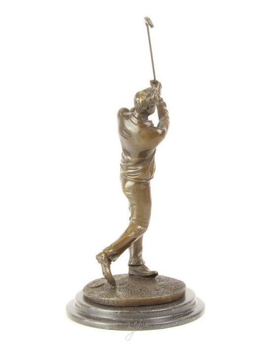 Image 1 of SCULTURA IN BRONZO DI UN GOLFISTA SCULTURA ARTISTICA STATUA DI LUSSO Decorazione unica per la casa
