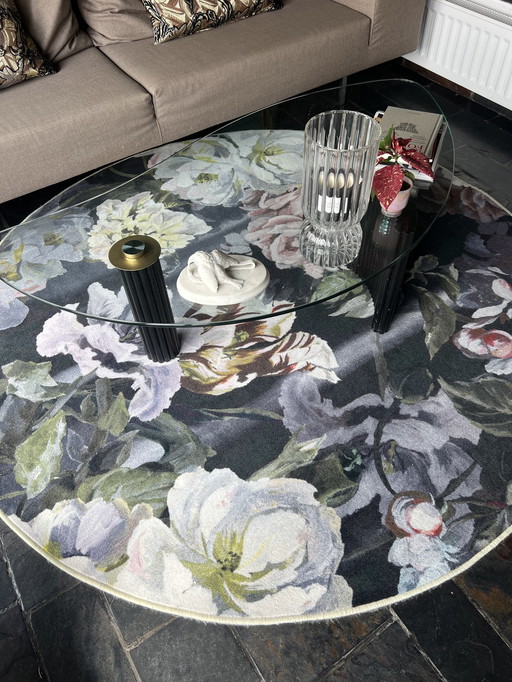 Round floral rug Designers Guild