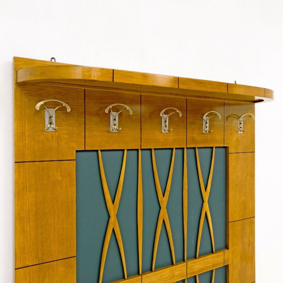 Image 1 of Italienischer Art-Deco-Garderobenständer aus Ahorn im Stil von Paolo Buffa, 1950er Jahre
