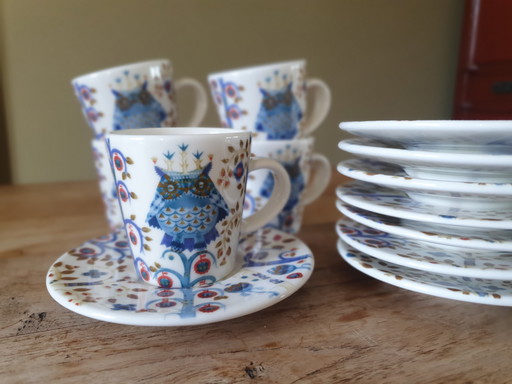 5 tazas de espresso Iittala Taika + 8 platillos para café