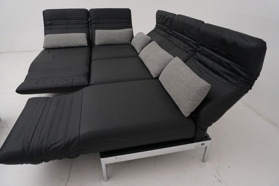 Image 1 of Sofá esquinero Rolf Benz Plura 380, sofá, taburete, cuero, negro