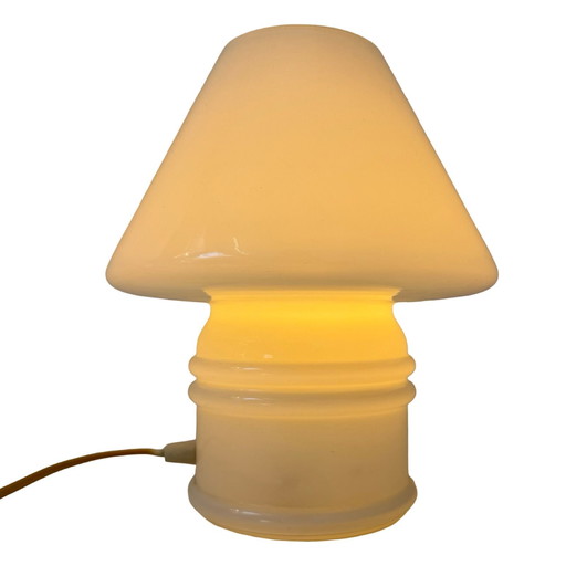 Massive, Belgium - Glass Mushroom Lamp XL - 1980’s - White, Frosted Glass
