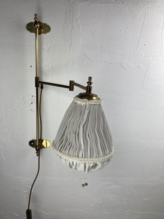 Image 1 of Art Deco messing draaibare boog wandlamp lantaarn, 1920S