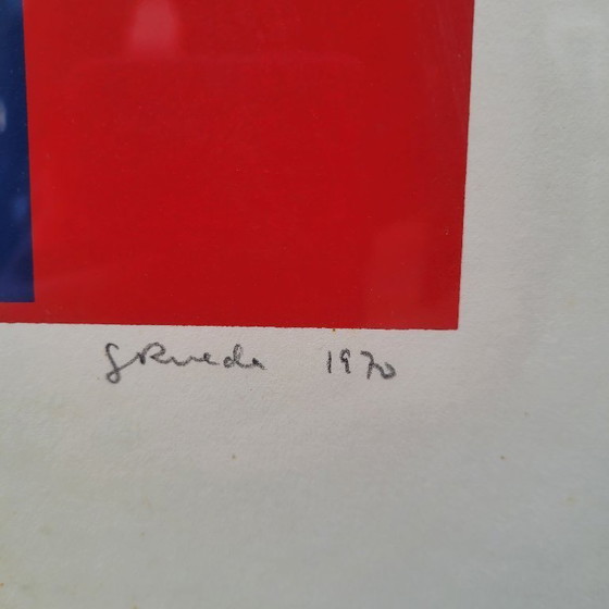 Image 1 of Incisione, prova d'artista, "Composizione in rosso" Gerardo Rueda, 1970 - Spagna