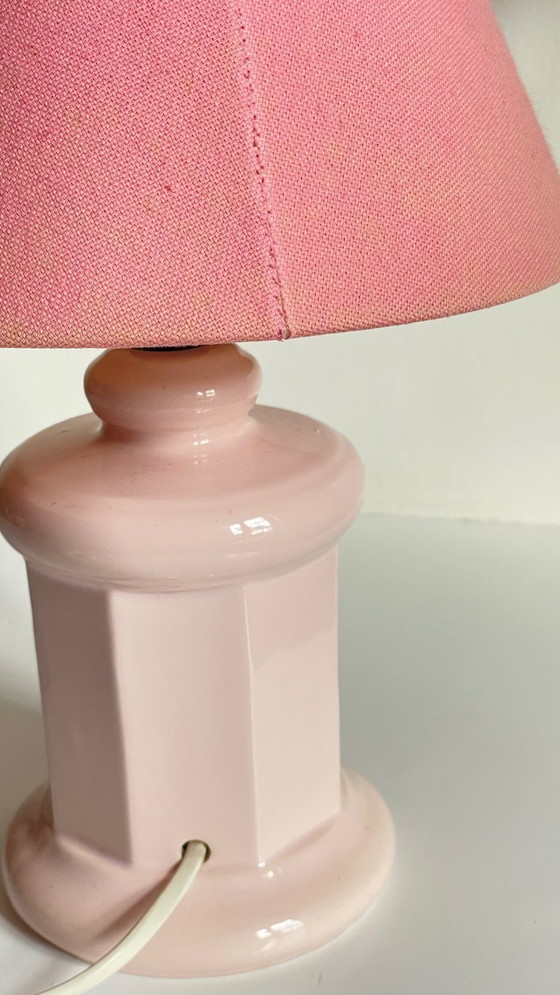 Image 1 of LAMPE Céramique Rose VINTAGE