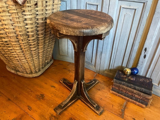 Image 1 of Factory Stool Chair Side Table French 1920s-30s