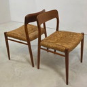 Set di 5 sedie da pranzo di Niels Møller, anni '70, in teak, design danese.