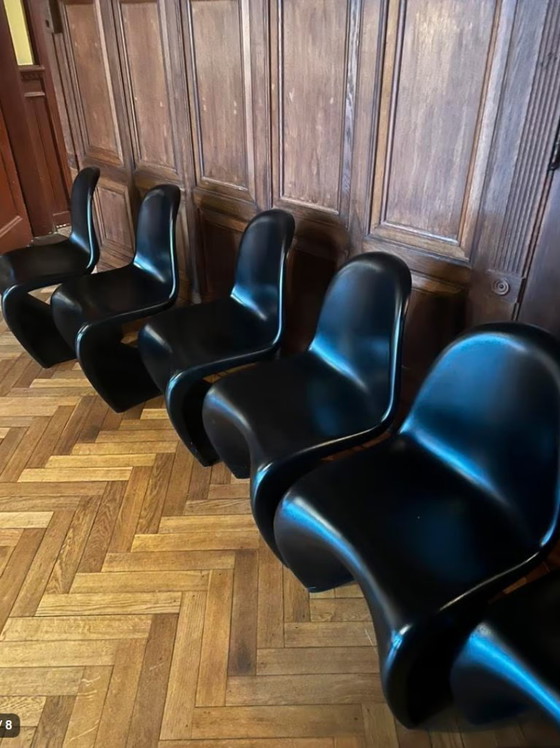 Image 1 of 6x Verner Panton Stühle im schwarzen Stil
