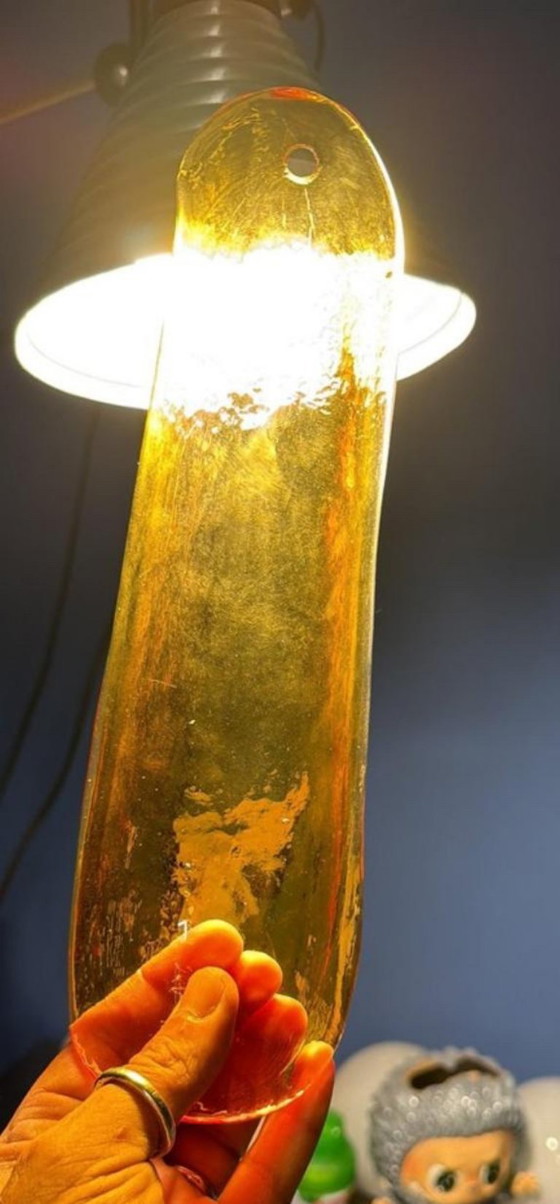 Vintage Murano glass Wall lights by Mazzega, 1970s, Metal, Yellow (photo 4 of 7)