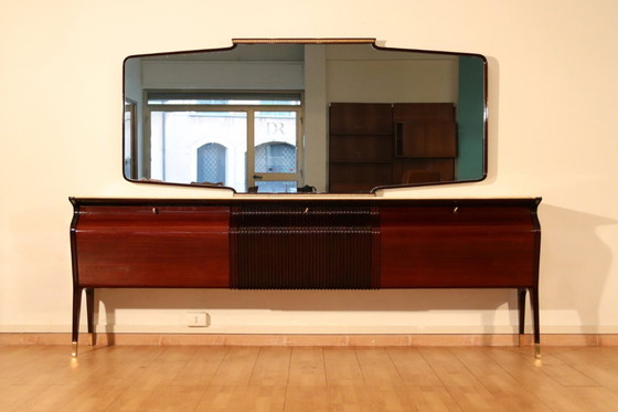 Image 1 of Credenza di metà secolo di Osvaldo Borsani, mogano, palissandro e onice, Italia, anni '50