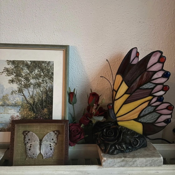 Image 1 of Tiffany Lamp - een zeldzaam model - vlinder - vlinder
