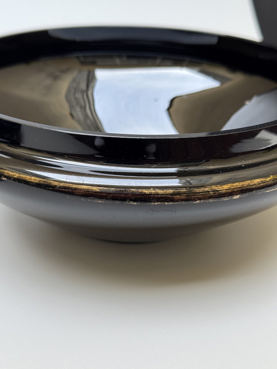 Image 1 of Grande bomboniera in vetro nero, serie "Mimosa" - Boom, Belgio Art Déco - Vetro ialitico -