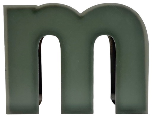Vintage Grey Illuminated Letter M, 1970s