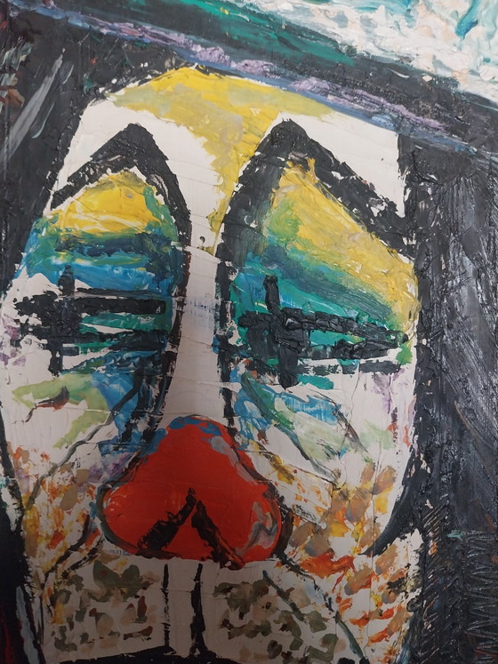 1 x Dipinto di J. Coenen 1968 dopo Rosy Fernández Diaz "Clown au Chapeau" – Dipinti e disegni, Wood (photo 4 of 7)