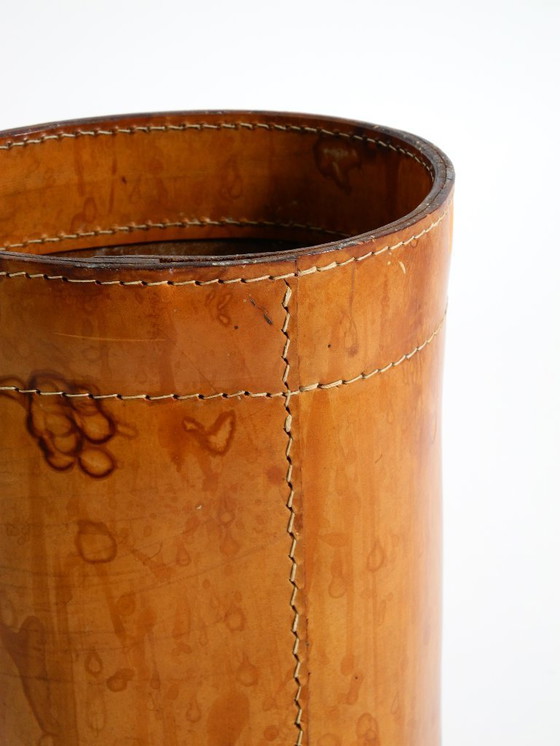 Image 1 of Beautiful 1960s leather paper bin by Torben Ørskov & Co Denmark