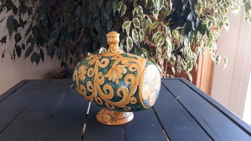 Outre (gourde) sicilienne en céramique de Caltagirone
