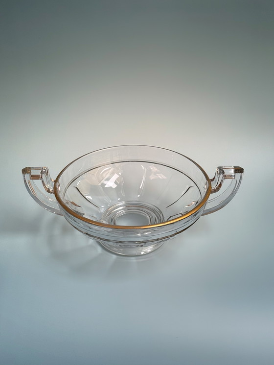 Image 1 of Val Saint Lambert - Bol Art Déco - Luxval - Décoration dorée