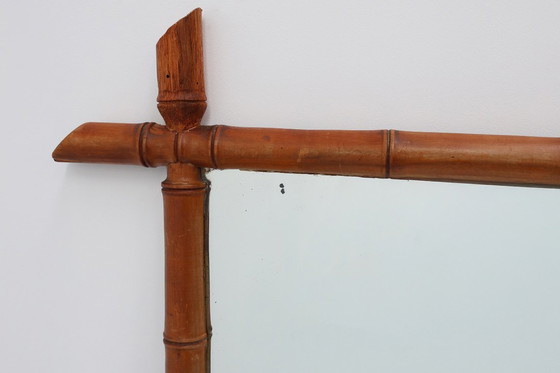 Image 1 of Miroir mural rectangulaire en imitation bambou, XXe siècle, France vers 1960