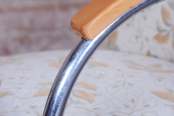 Paire de fauteuils Bauhaus originaux, par Mücke-Melder, hêtre, chrome, tchèque, années 1930 – Textile, Wood (photo 10 of 10)
