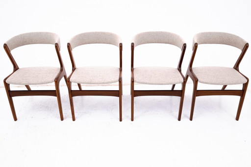A set of four Danish chairs model 68 ( Fire ) produced by Anderstrup Mobelfabrik in the 60s.