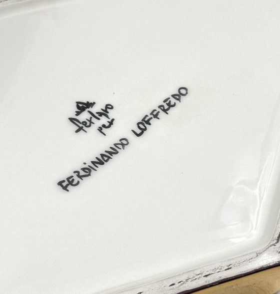 Image 1 of Ferdinando Loffredo, goldene Keramikdose, Ceramiche del Ferlaro, Italien 1970er Jahre