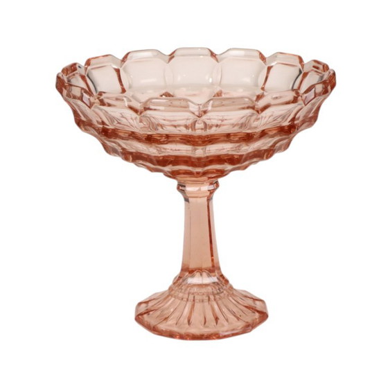 Frutero Art Déco Rosaline de vidrio prensado rosa Scailmont – Accesorios de mesa, Glass (photo 4 of 15)