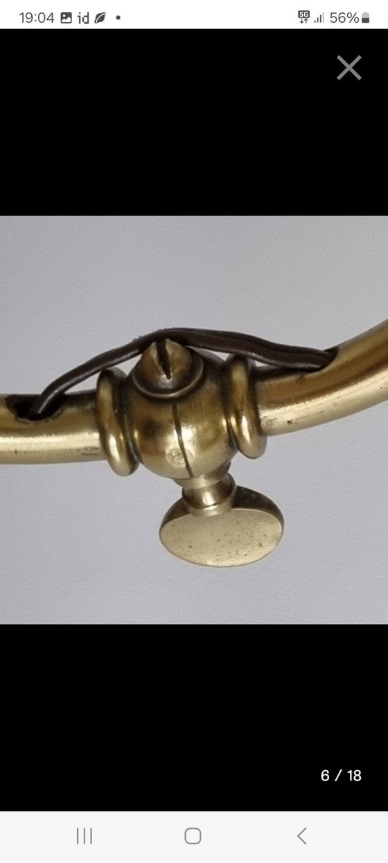 Lampadario a sfera 1880-1900 in splendide condizioni, Illuminazione, Rame, Porcellana, Dorato (foto 10 di 10)