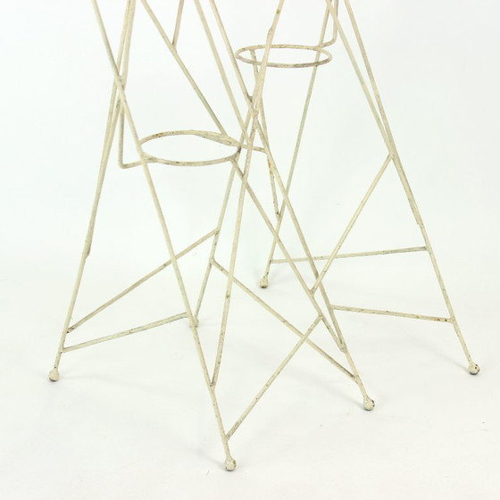Image 1 of Large Mid Century Steel Plant Holder Stand, Czechoslovakia 1960s