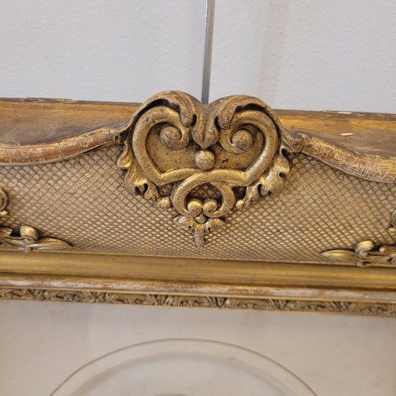 Image 1 of Grabado sobre papel “Retrato de noble” marco tallado, p. s. XX – Francia