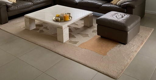 2 Alfombras/tapetes 2 piezas, de lana, anudadas a mano según diseño propio.