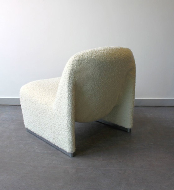 Sessel aus cremefarbenem Bouclé-Stoff, Anonima Castelli, Modern (Foto 6 von 12)