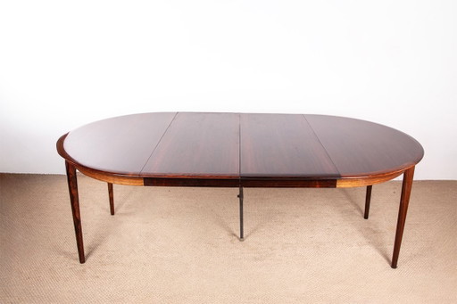 Mesa de comedor extensible danesa de palisandro de Kai Lyngfeldt Larsen para Søren Willadsen 1960.