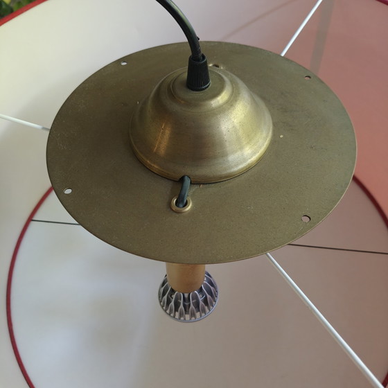 Image 1 of Lampada a sospensione Stéphane Davidts Ø40 cm – Paralume in tessuto rosso