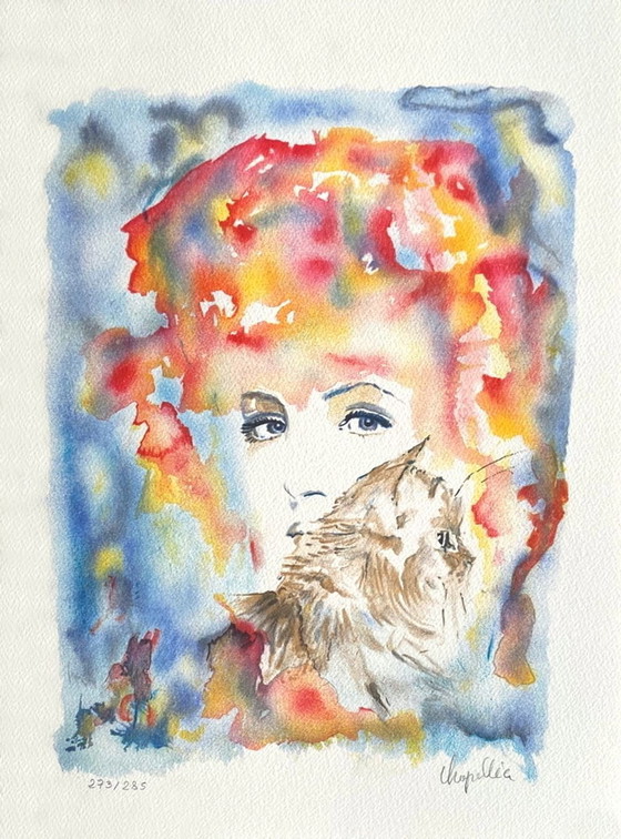 Image 1 of Cécile CHAPELLIER Regards Signed lithograph 1990