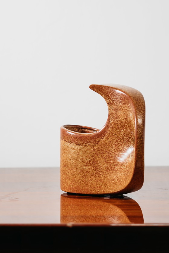 Image 1 of Bertoncello 977 Roberto Rigon 1970s Art Enamelled Ceramic Vase