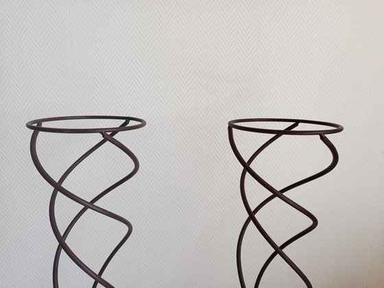 Image 1 of 2x porta piante in ferro battuto ritorto 1970