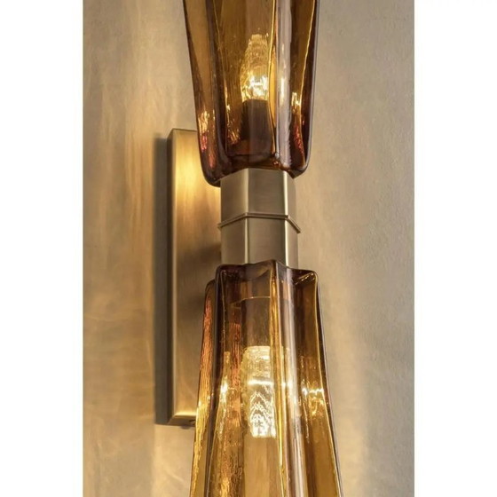 Image 1 of Italian Lively Amber Murano Glass Wall Sconce by Simoeng for Simoeng