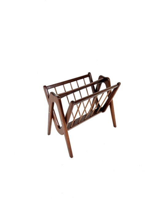 Portariviste vintage danese in teak degli anni '60 – tijdschriftenrek, Wood